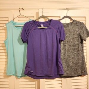 Bundle of three workout tops: Baleaf EMS Activewear M Purple Grey Mint